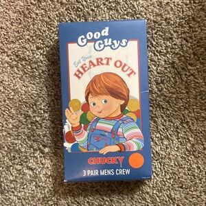 Good Guys Chucky Men's Crew Socks - Blue and Multicolor